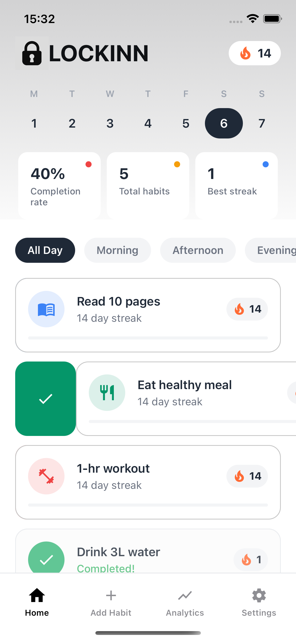 LOCKINN App Screenshot - Build habits that stick